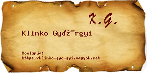 Klinko Györgyi névjegykártya