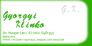 gyorgyi klinko business card